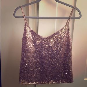 Rose Gold Sequence Tank Top